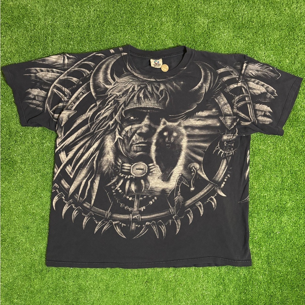 Vintage Native American AOP Liquid Blue T-Shirt